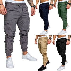 Casual Slim Fit Cargo Joggers Multi-Pocket Streetwear Pants