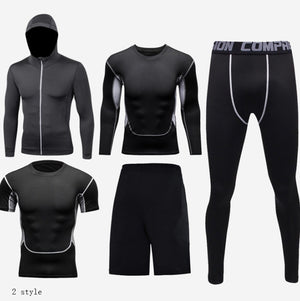 Complete Fitness Clothing Set 5-Piece Sport Compression Kit