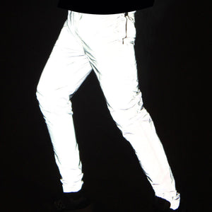 Reflective Streetwear Joggers 3M Stripe Slim Fit Pants