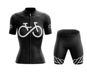 Cute Cat Print Cycling Jersey & Shorts Set Yellow