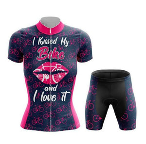 Cute Cat Print Cycling Jersey & Shorts Set Yellow
