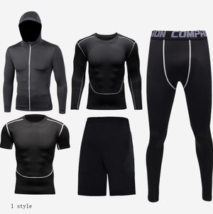 Complete Fitness Clothing Set 5-Piece Sport Compression Kit