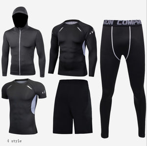Complete Fitness Clothing Set 5-Piece Sport Compression Kit
