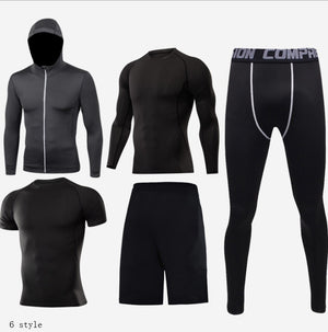 Complete Fitness Clothing Set 5-Piece Sport Compression Kit