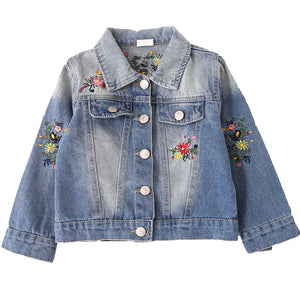 Children's Denim Jacket Korean Style Autumn Girls' Embroidery Tops Children's