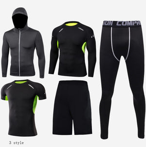 Complete Fitness Clothing Set 5-Piece Sport Compression Kit