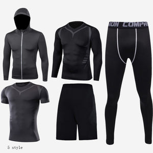 Complete Fitness Clothing Set 5-Piece Sport Compression Kit