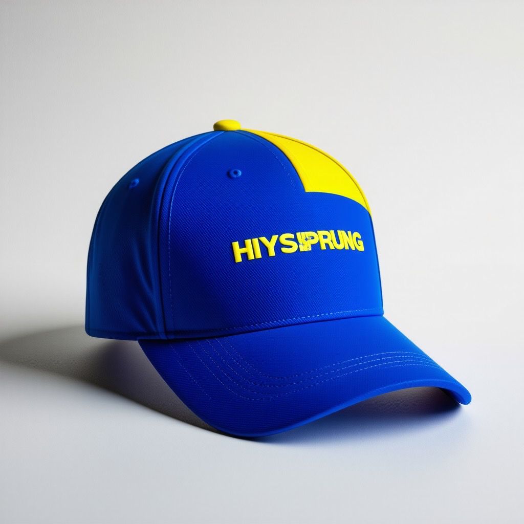 Unisex Blue & Yellow Baseball Cap Adjustable Snapback Hat with 3D Embroidered Logo