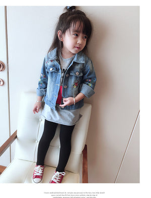 Children's Denim Jacket Korean Style Autumn Girls' Embroidery Tops Children's